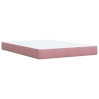 Boxspring met matras fluweel roze 160x200 cm - thumbnail