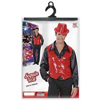 Rode Gilet glitter man - thumbnail