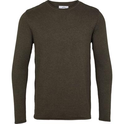Kronstadt Trui Mark Legergroen Ronde Hals Tailored Fit
