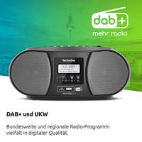 TechniSat DIGITRADIO 1990 Radio/CD-speler DAB+, VHF (FM) AUX, Bluetooth, CD, USB Acculaadfunctie, Wekfunctie Zwart - thumbnail