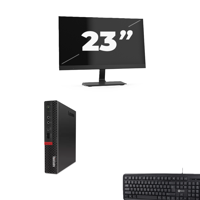 Lenovo ThinkCentre M720q USFF - Intel Core i5-8e Generatie - 8GB RAM - 256GB SSD - Windows 11 + 1x 23 inch Monitor - thumbnail