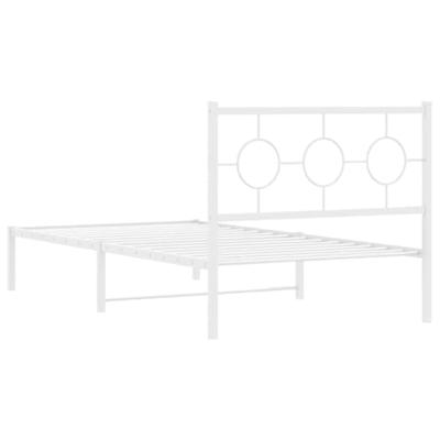 Bedframe met hoofdbord metaal wit 100x190 cm