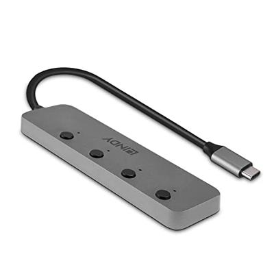 LINDY 43383 USB-C (USB 3.2 Gen 2) multiport hub 4 poorten Grijs