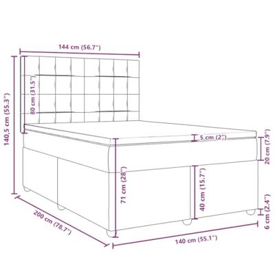 Boxspring met matras stof blauw 140x200 cm