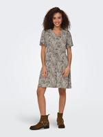 Only Onlevida S/s Short Dress Wvn Noos Zomerjurkjes Pumice Stone Alma Heart Leo - thumbnail
