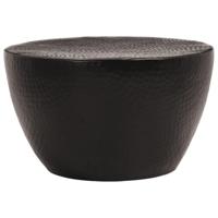 Salontafel Ø 50x30 cm gehamerd aluminium zwart - thumbnail