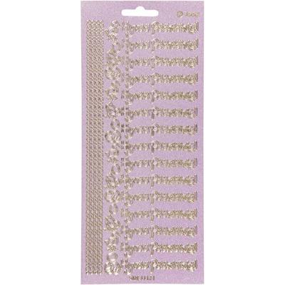 Creativ Company Stickers, hyvaa pääsiäistä, vel 10x23 cm, goud, 1 vel