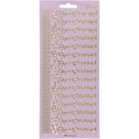 Creativ Company Stickers, hyvaa pääsiäistä, vel 10x23 cm, goud, 1 vel - thumbnail