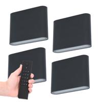 Set van 4 Dallas S LED Wandlampen - Zwart - 6 Watt 720 lumen - 3000K warm wit - Up & Down light - IP54 waterdicht - Incl. dimmer met afstandsbediening - Binnen & buiten - thumbnail