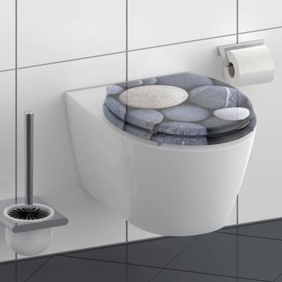 MDF WC-bril GREY STONE met soft-close lange levensduur: extreem onbreekbaar en krasbestendig comfort en functie: geruisloos sluiten dankzij de automatische valrem eenvoudig schoon te maken dankz