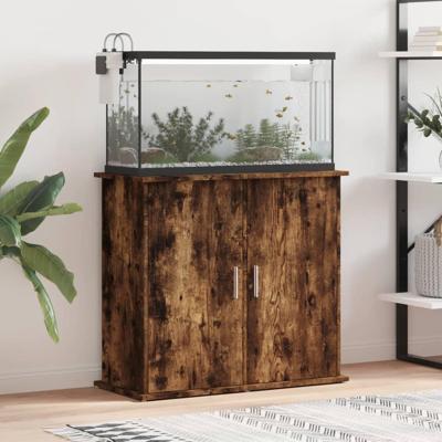 VidaXL Aquariumstandaard 81x36x73 cm bewerkt hout gerookt eikenkleurig VidaXL Aquariumstandaard 81x36x73 cm bewerkt hout gerookt eikenkleurig
