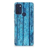 Motorola Moto G60s | Bumper Hoesje | Wood Blue - thumbnail