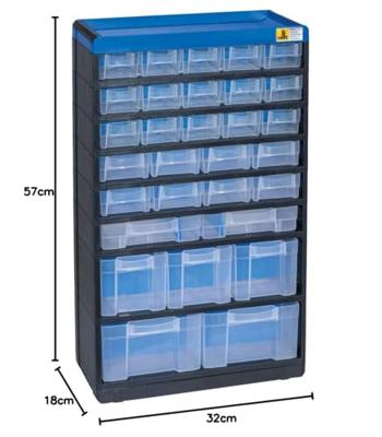 Allit 464650 Opbergkast voor kleine onderdelen VarioPlus Pro 53/60 (b x h x d) 300 x 525 x 135 mm Zwart, Blauw 1 stuk(s) - thumbnail