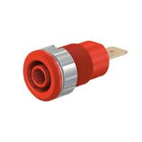 Stäubli SLB4-F6,3 Veiligheids-labconnector, female Bus, inbouw Rood 1 stuk(s) - thumbnail