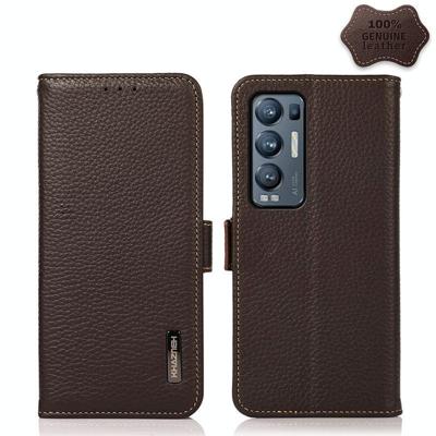 VOOR OPPO VIND X3 NEO / RENO5 PRO + 5G KHAZNEH Side-Magnetic Litchi Echt leer RFID Case (Brown) VOOR OPPO VIND X3 NEO / RENO5 PRO + 5G KHAZNEH Side-Magnetic Litchi Echt leer RFID Case (Brown)