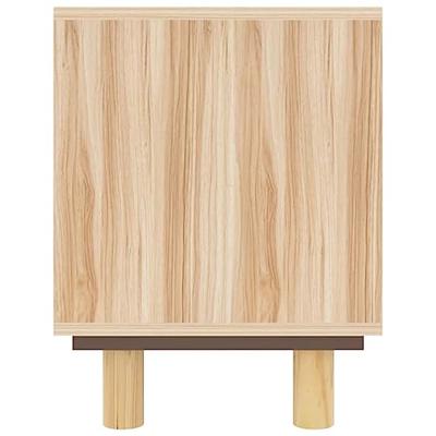 Tv-meubel 105x30x40 cm massief grenenhout en rattan bruin