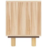 Tv-meubel 105x30x40 cm massief grenenhout en rattan bruin - thumbnail