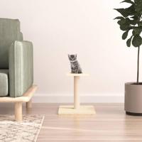 vidaXL Krabpaal met platform 38 cm crèmekleurig, kattentoren, kattenboom, kattenkrabtoren, kattenkrabpaal, kattenspeelmeubel, kattenklimmeubel - thumbnail
