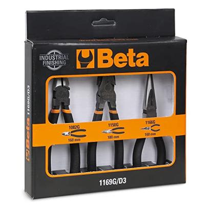 Beta 1169G/D3 Tangenset bestaande uit een combinatietang | een lange punttang en een zijkniptang. Handgreep voorzien van dubbele antislip PVC laag | Beta 1169G/D3 Tangenset bestaande uit een combinatietang | een lange punttang en een zijkniptang. Handgreep voorzien van dubbele antislip PVC laag |