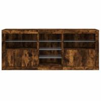 Dressoir met LED-verlichting 181,5x37x67 cm gerookt eikenkleur - thumbnail