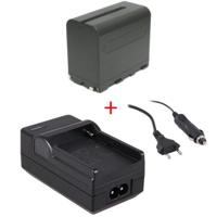 Accu NP-F970 + accu-lader voor LED-lampen en div. Sony videocamera's - thumbnail