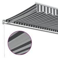 Luifel handmatig uittrekbaar 600x350 cm antraciet en wit - thumbnail