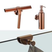Fortifura accessoireset - glaswisser - zeepdispenser - handdoekhaak - geborsteld koper SW1211580/SW1111572/SW1152339 - thumbnail