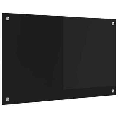VidaXL Keuken achterwand zwart 80 x 50 cm gehard glas
