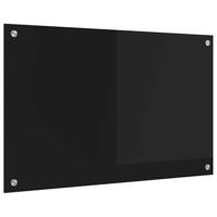 VidaXL Keuken achterwand zwart 80 x 50 cm gehard glas - thumbnail