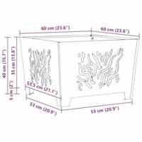 Vuurkorf Bruin 60 x 60 x 40 cm Cortenstaal - thumbnail