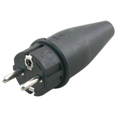 ABL Stekker | RA | Volrubber | 10/16A | Zwart - 00.110.15