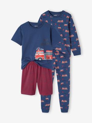 Set pyjama + pyjashort brandweer jongens oceaanblauw