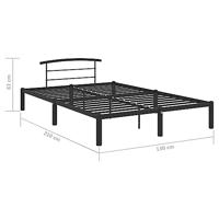 Bedframe metaal zwart 120x200 cm - thumbnail