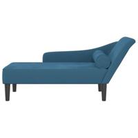 Chaise longue met kussens fluweel blauw - thumbnail