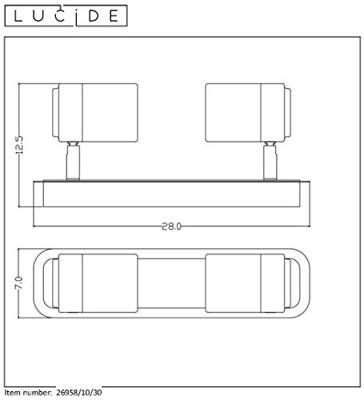 Lucide LENNERT - Plafondspot Badkamer - LED Dimb. - GU10 - 2x5W 3000K - IP44 - Zwart