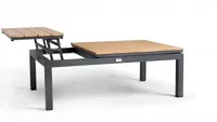 Tierra Outdoor lounge tuintafel flip-up teak 120x80x43cm charcoal - thumbnail