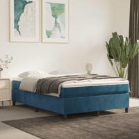 Boxspring met matras fluweel donkerblauw 140x190 cm - thumbnail