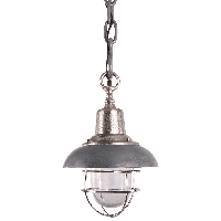 Hanglamp Girona 26 cm 1 Lichts Lood Met Ruw Nickel Industrieel - thumbnail