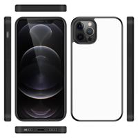 Back Cover iPhone 12 Pro Max Gripcase Hoesje Zwart/wit - thumbnail