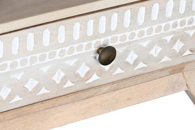 Tv-meubel DKD Home Decor Wit Natuurlijk Mangohout 130 x 40 x 45 cm