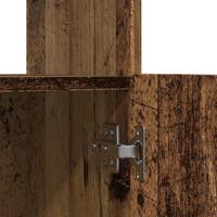 Hoge kast 92x33x180 cm bewerkt hout oud houtkleurig - thumbnail