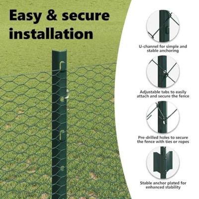 VidaXL Hek met paal groen 1,2 x 10 m staal en pvc