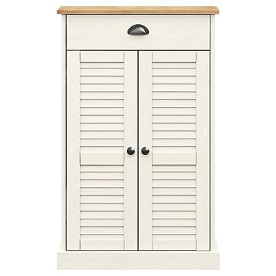 Schoenenkast VIGO 60x35x96 cm massief grenenhout wit - thumbnail