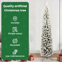 VidaXL Kunstkerstboom groen 210 cm pvc en staal en kunststof - thumbnail