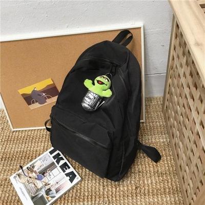 Double schouders School rugzak tas met Doll hanger (zwart)