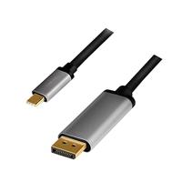 LogiLink CUA0100 - USB 3.2 Gen 1-DisplayPort aansluitkabel 4K/60 Hz, aluminium, zwart/grijs, 1,8 m - thumbnail