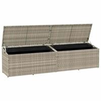 Tuinbox 220x50x58 cm poly rattan lichtgrijs - thumbnail