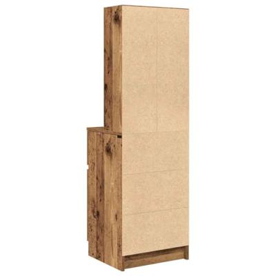 Nachtkastje 39x35x125 cm bewerkt hout oud houtkleurig