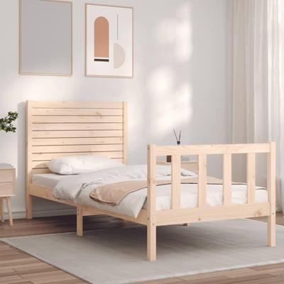 Bedframe met hoofdbord massief hout