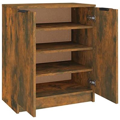 VidaXL Schoenenkast 59x35x70 cm bewerkt hout gerookt eikenkleurig